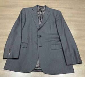 Brooks Brothers 346 Mens 41R Suit Jacket Charcoal Grey Herringbone Stretch Wool